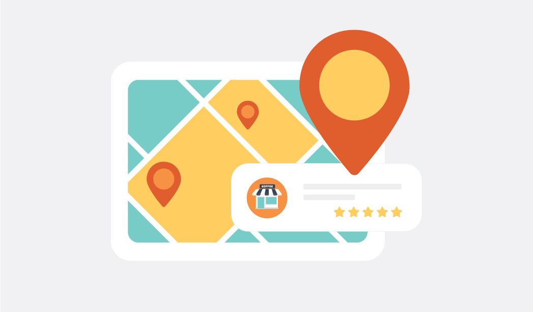 Map showing local business locations and ratings on Google Business Profile