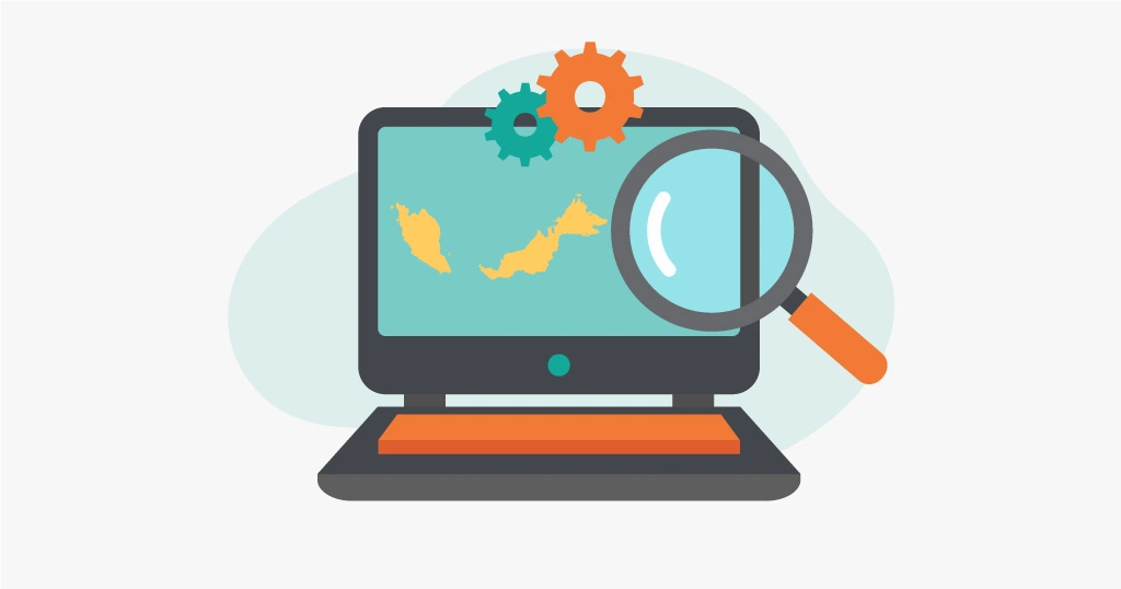 Laptop displaying Malaysia on screen, symbolizing SEO efforts focused on local businesses